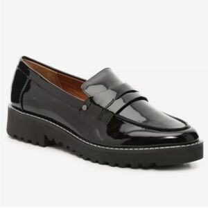 New Franco Sarto Black Patent Loafers